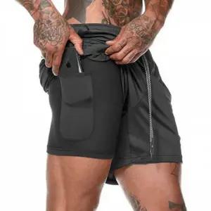 내부포켓 레깅스 레귤러핏 남성용 투인원 팬츠