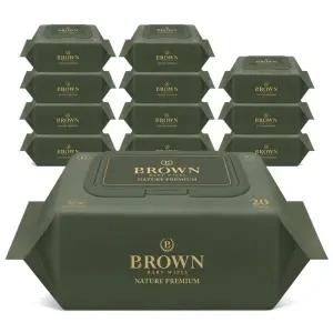 브라운 네이처 프리미엄 도톰한 아기 물티슈 엠보싱 저자극 캡형