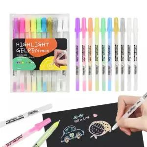 LL 하이라이트 화이트 젤펜 0.8mm 10개입 ( 흰색펜 화이트펜 젤펜 볼펜 드로잉 아트 꾸미기 그림그리기