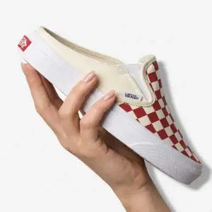 VANS 클래식 슬립온 뮬 - (체커보드) 레이싱 레드:화이트 / VN0004KTTLF1