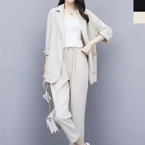 여자여름정장세트 SW47NO40 1P 자켓 밴딩팬츠 세미정장