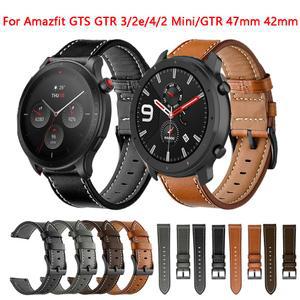 Amazfit GTR 4 47mm 3 Pro 2 스트랩 Smartwatch 손목 밴드 미니 20 시계 교체 22mm 가죽 GTS 용 팔찌