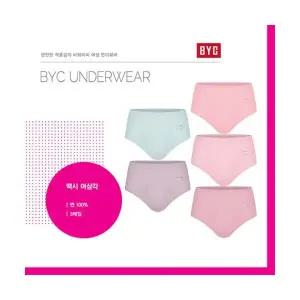 비와이씨 여성 순면 맥시 5매입 삼각팬티 요일팬티 WCP5436