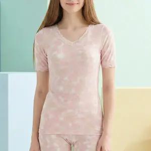 [롯데백화점]와코루 부드러운 피팅감 모달 번아웃 플라워나염 여성 반팔 런닝 (WLG2620A)