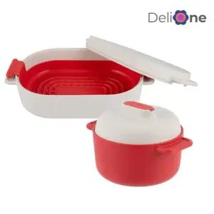 플래티넘 실리콘 스팀쿠커 세트 [전자레인지 멀티찜기+찜기팟]