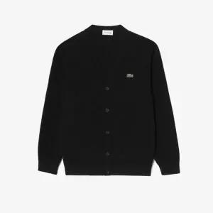 라코스테 남성 베이직 V넥 방모 가디건 AH660E-55N 031 블랙