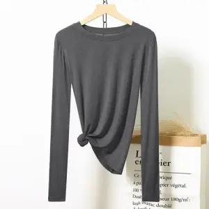 여자 데일리 티 라운드넥 봄가을 모달 긴팔 라운드 이너에 슬림핏 빅사이즈 탑한 힛템