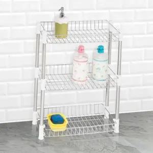 욕실 사각 선반 스테인레스 3단 정리대 화장실 코너 선반 샤워실 스텐레스 싱크대 다용도 조립식 수납장