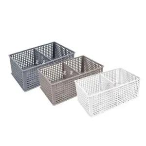 바스켓 정리함 칸바구니 분리형 칸칸 바스켓-소 약20x12.3x8.3cm 칸막이 수납함