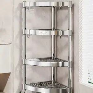 스텐 욕실 코너 선반 정리 수납 무타공 스테인리스