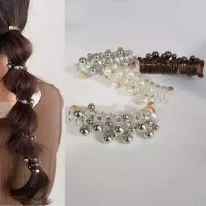 스프링 헤어밴드 3p 전화선 머리끈 와이어 고무줄 곱창 밴드