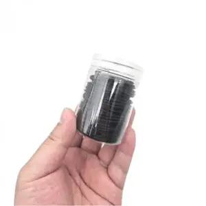 [골드스마일]검정색 헤어 고무줄 플라스틱 케이스 포장 머리끈