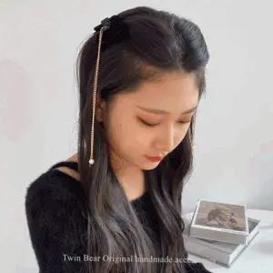 드롭 미니 집게핀 큐빅 장식 헤어클립 헤어장식 머리핀