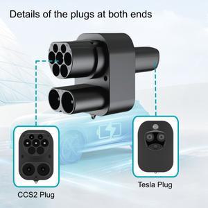 테슬라 에너지 하이웨이 AC+DC 어댑터 모델 3/X/Y용 미국산 CCS2 콤보 및 타입2 전기차 지원