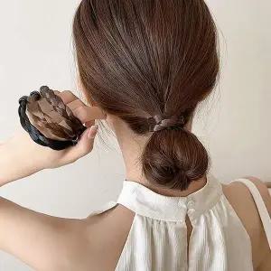 인조 머리카락 땋은 포니테일 헤어끈 생머리 가발 벼머리 끈