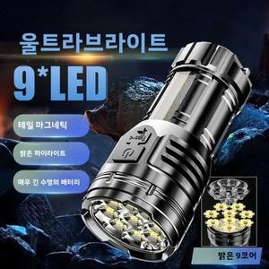 9LED USB 충전 자석 작업등 펜 클립 COB 기술 휴대용 손전등 낚시 캠핑 야외 활동용