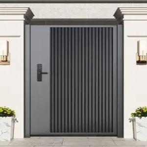 전원주택대문 단독주택 대문 목재 주차장 현관 무레일 전원 슬라이딩