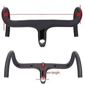 블랙 인카본 파이버 로드 자전거 일체형 스템 핸들바 (28.6mm)