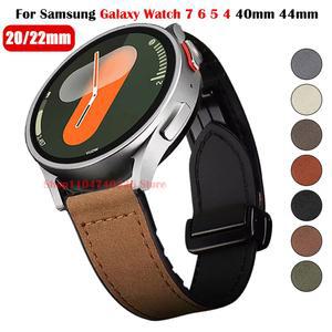 삼성 갤럭시 워치 7 6 5 4 40mm 44mm용 20mm 밴드 실리콘 22mm 마그네틱 클래식용 가죽 스트랩, 4/6