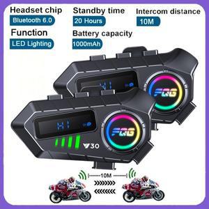 1/2개 Y30 블루투스 6.0 헤드셋 헬멧 인터콤 핸즈프리 통화 바이크 오토바이 인터폰 방수 1000mAh 모토