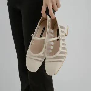 SOVO 스테판 시스루 메리제인 미들힐 3cm