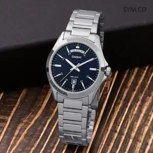 [카시오] MTP-1370D-2A2 클래식 라운드 데이데이트 정장 남자 메탈 시계 d