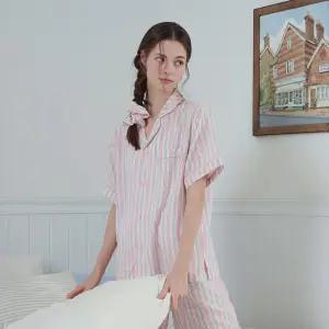 [모던하우스] 모던하우스 소프트슬립 레이온 반팔 파자마 세트 스트라이프 핑크 L FS2126025