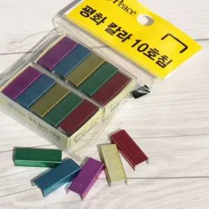 피스코리아 10호 스테플러용 컬러침/심 1팩(2갑) 문구반점 10호스테플