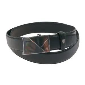 [갤러리아] (레노마셔츠) FOCE 소가죽 흑니켈 유광 방패장식 자동 벨트FPFBE1-203-BK