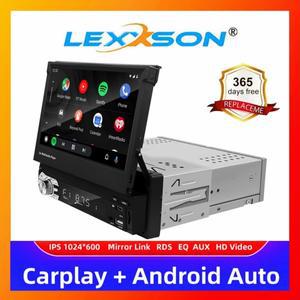 카플레이 안드로이드 오토 범용 1딘 MP5 7인치 접이식 터치스크린 HD FM AUX 입력 BT 라디오 미러링크