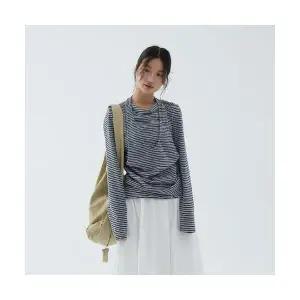 여친 투피스 페이크 나시 셔츠 티 스트라이프 민소매 터틀넥 긴팔 빈지 BE1