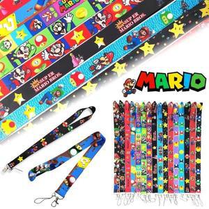 슈퍼 마리오 브라더스 안전 목걸이 애니메이션 넥 스트랩 핸드폰 카드 배지 홀더 키 링 만화  로프