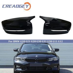 LHD RHD 카본 파이버 룩 사이드 미러 커버 캡 M  BMW 호환 3 5 6 7 8 시리즈 G30 G31 G20 G11 G12  후방
