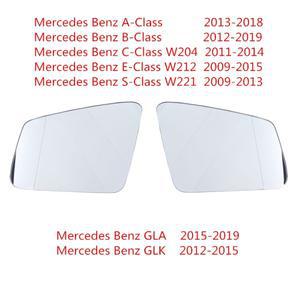 사이드 미러 유리 메르세데스 호환 벤츠 호환 A B C E S GLA GLK 클래스 W204 W212 HD 가열 렌즈 자동차 액