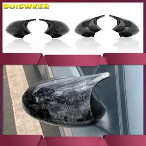 BMW 호환 1 3 시리즈 E90 E91 E92 E93 E80 E81 E87 E88 후방 거울 커버 카본 파이버 글로스 블랙