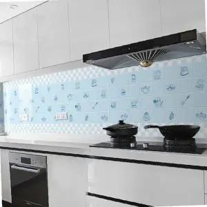 싱크대 벽면 기름때 방지 필름 주방 타일 보호 투명 시트지 접착식 방수 스티커