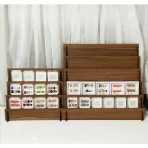 프리미엄 엽서 진열대 원목 카드 조립형 홍보물 전시 대형 5단 사다리 선반 소품샵 경사