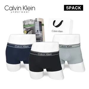 [캘빈클라인]캘빈클라인 언더웨어 남자 드로즈 사각 팬티 5장 NP2842O 쇼핑백 세트