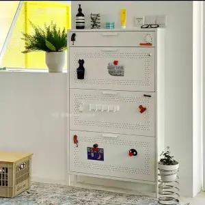 슬림 현관 캐비넷 가정용 정리대 벤치형 조립식 철제