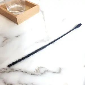 다크그레이 실리콘 재질 빨대 내부 세척용 긴 브러시 텀블러 물병 청소 도구 주방