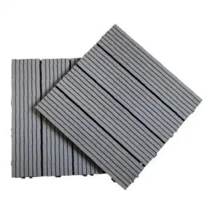 실외 공간 조립형 바닥재 우드 패턴 데크 타일 그레이 베란다 정원 시공용