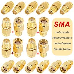 5/20Pcs 골드 RP SMA 커넥터 WIFI 안테나용 RF 동축 남성 플러그 여성 잭 소켓 어댑터