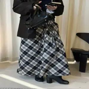 여친 치마 미니 롱 빈티지 언발란스 체크 DUCHI1
