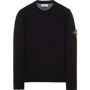 [스톤아일랜드] 와펜 패치 크루넥 니트 블랙 1015502B0 A0029 55241456