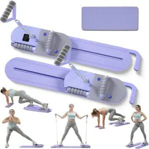 필라테스 보드-필라테스 리포머 세트 6 in 1 가정용 운동기구 접이식 휴대용 머신 여성용 앱 보드 트레이너