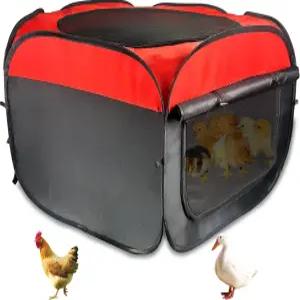 휴대용 치킨 브루더 박스 키트 보관 가방이 있는 방수 병아리 스타터 하우스 접지 말뚝 탈착식 라이너