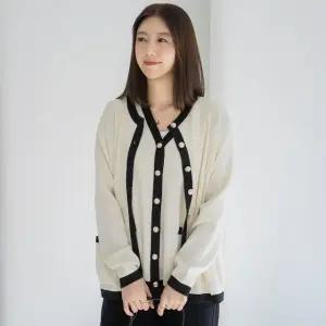 엄마옷 마담4060 니트배색나시가디건세트 -QSET2602003-