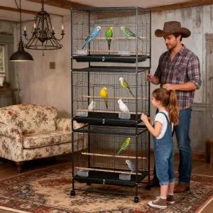 대형날림장 대형새장 하늘다람쥐 케이지 날다람쥐 번식 조류 슈가글라이더 블랙 사육장