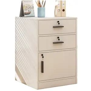 책상 밑 수납장 캐비넷 공간장 서랍장 자물쇠 문 사물함 사무용 흰색 44x40x65