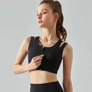 앞지퍼 스포츠 헬스 러닝 나시 브라 요가 브라 상의